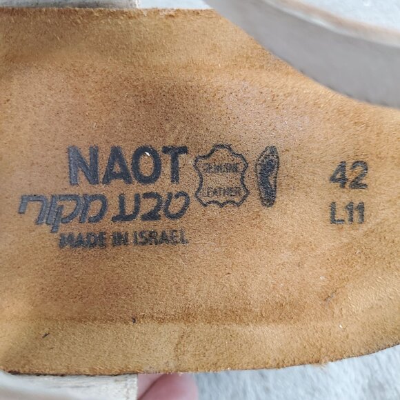 Naot Shoes Womens Size 11 Tan Leather Rachel Adjustable Strap Sandals - Picture 2 of 10